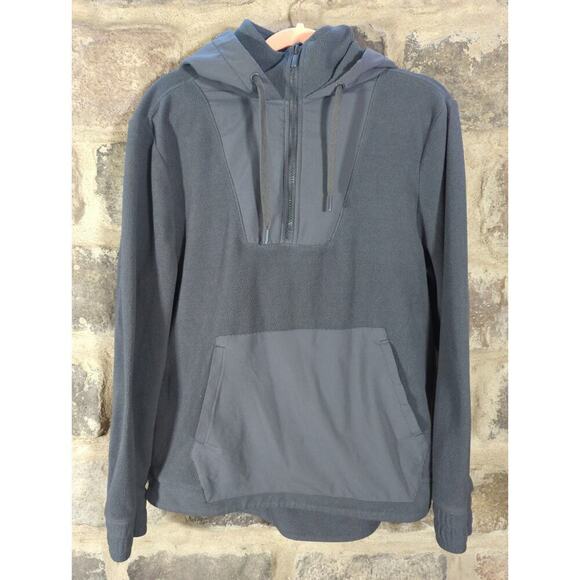 All In Motion Sweatshirt 1/4 Zip Drawstring Hoodie Men's Large Fleece Gray - Picture 1 of 10